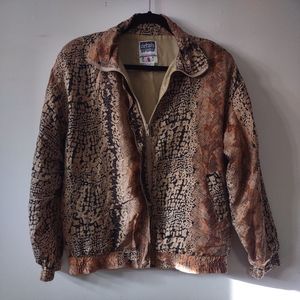 Vintage Silk Snakeskin Windbreaker, Details Sportswear, Size Medium